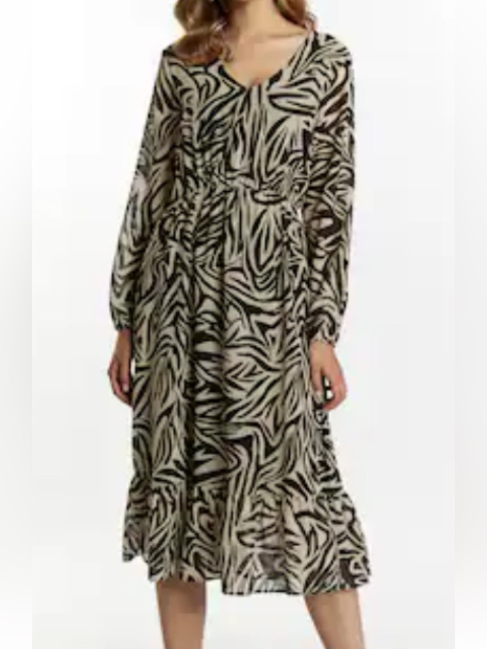 Sorella V-Neck Dress Zebra Print Ladies Clothes